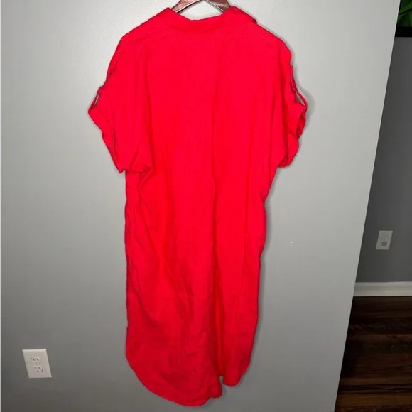 SOLD Chico’s Linen Roll Tab Dolman Midi Dress - Picture 5 of 13